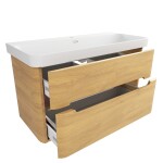 Kúpeľňová skrinka s umývadlom SAT Fusion 97,5x53x45 cm dub medový mat SATFUSION2100DMMW SATFUSION2100DMMW