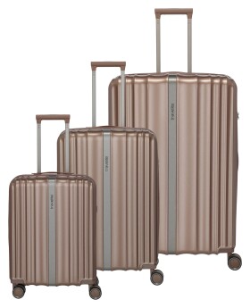 Sada cestovných kufrov Travelite Paros 4w S,M,L Cappuccino