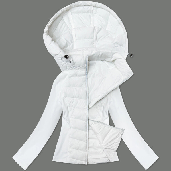 Biela dámska prešívaná bunda z rôznych lepených materiálov J Style (16M9226-281) odstíny bílé S (36)