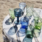 MADAM STOLTZ Pohár z brokového skla Blue/Aqua 200 ml