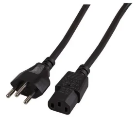 EFB Švajčiarsko 180 ° - C13 180 ° čierna / Napájací kábel / 2 m / 10 A / 250 V (EK537.2V3)