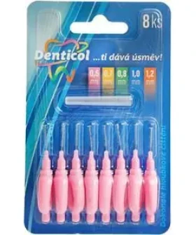 Denticol P01 0,6 mm / Medzizubná kefka s plochou rukoväťou / 8+8 ks (8595689805869)
