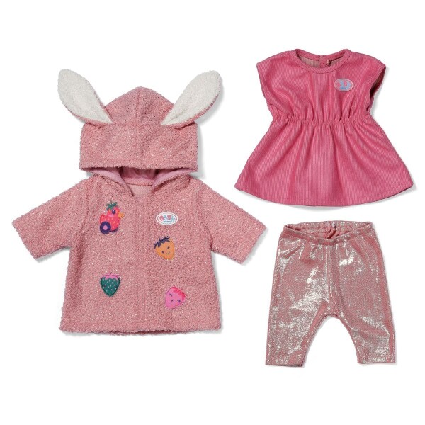 BABY born Súprava s kabátikom a šatičkami 43 cm zajačik