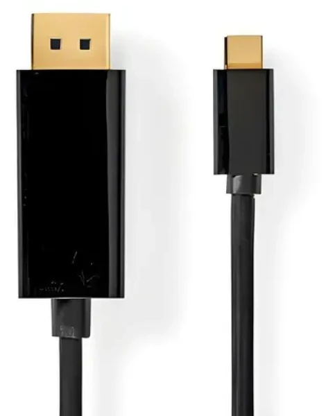 Nedis USB-C - DisplayPort čierna / Adaptérový kábel / USB 3.2 Gen 1 / 4K 60Hz / 2 m / Pozlátené konektory (CCGL64352BK20)