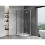 MEXEN/S - Mist-F sprchovací kút skladacie dvere pravá 85 x 85, transparent, chróm 8A6T-085-085-01-00-P