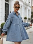Dámske oversize džínsové šaty v košeľovom štýle FashionStreet EY2688 L