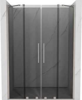 MEXEN/S - Velar Duo posuvné sprchové dvere 150, grafit, nikel kartáčovaný 871-150-000-42-97