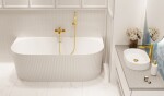 INVENA - Vaňa voľne stojaca k stene ryhovaná 170 glamour trend sifón biely; AN-02-12U-M