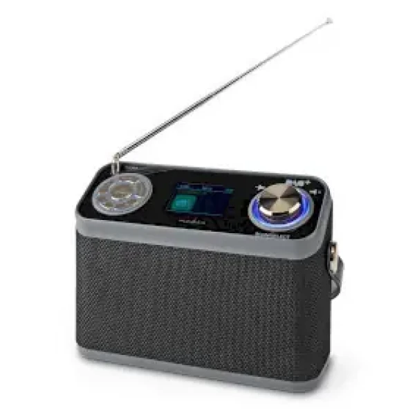 Nedis RDDB5200BK šedá / Rádio prijímač / DAB+ / FM / 2.4 " / Digitálne / 24 W / USB / AUX (RDDB5200BK)