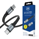 3mk Hyper Cable N-SERIES USB-C na USB-C 1m 240W čierna / Dátový kábel / PD 3.0 / QC 3.0