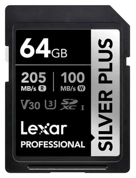 Lexar Professional SILVER PLUS SDXC 64GB / čítanie: 205MBps / zápis: 100MBps / UHS-I / V30 (LSDSIPL064G-BNNNG)