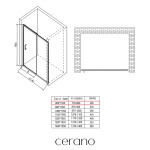 CERANO - Sprchové posuvné dvere Orlano L/P - 5 mm - čierna matná, transparentné sklo - 80x195 CER-8050BD75053