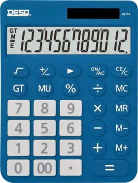 AVELI DESQ XL tmavo modrá / Stolová kalkulačka / 12miestna / duálne napájanie (30110.06)