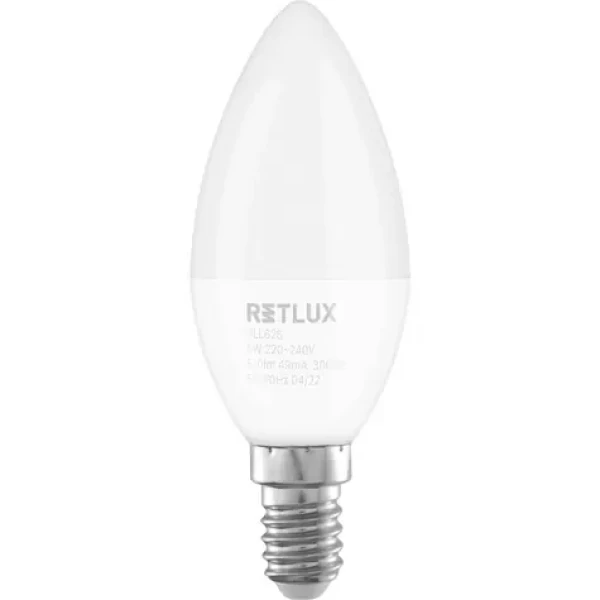 Retlux RLL 626 C37 E14 sviečka 6W / 810 lm / 3000K - teplá biela / D (8590669350483)