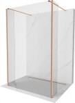 MEXEN/S - Kioto Sprchová zástena WALK-IN voľne stojaca 90 x 30 x 30, transparent, meď kartáčovaná 800-090-030-222-65-00-030