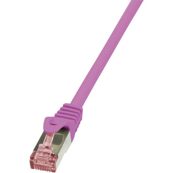 LogiLink CQ2079S RJ45 sieťové káble, prepojovacie káble CAT 6 S/FTP 5.00 m ružová samozhášavý, s ochranou 1 ks; CQ2079S