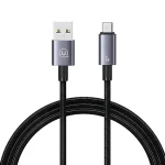 USAMS SJ668 čierna / Dátový kábel / USB-A - MicroUSB / 2A / 1,2 m / nylon (SJ668USB01)