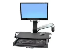 Ergotron StyleView Sit-Stand Combo Arm s prac. plochou / nástenný držiak do lišty / na LCD, klávesnici a myš / sklopný (45-260-026)