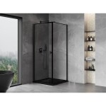 MEXEN/S - Mist-B sprchovací kút dvere krídlové ľavá 70 x 70, čierna okraj, čierna 8A2T-070-070-70-70-L