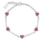 Brosway Romantický strieborný náramok Fancy Passion Ruby FPR118