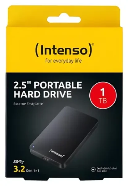 INTENSO repasovaný externý disk 2,5" 1TB čierna / Externý disk / USB 3.2 Gen 1 / R: 85 MB/s / W: 75 MB/s (6021660)