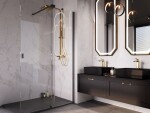 BESCO - Walk-in sprchovací kút VAYO BLACK - FARBA rámu - Čierna, Rozmer A - 90, Rozmer C - 200, Smer zatvárania - Univerzálne Ľavé / Pravé, Výplň - Číre bezpečnostné sklo - 8 mm BCVAYO90BC