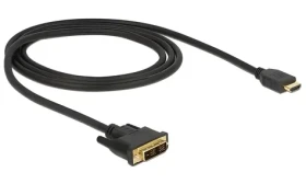 DeLock DVI-D 18+1 - HDMI-A 1 m čierna / Kábel / max. 1920x1200 px / 3,96 Gbit/s (85582)