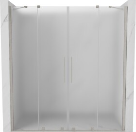 MEXEN/S - Velar Duo posuvné sprchové dvere 170, dekor, nikel kartáčovaný 871-170-000-32-97