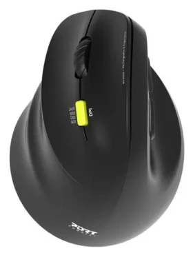 PORT CONNECT Ergo Shape ľavoruká čierna / Bezdrôtová ergonomická myš / Bluetooth + 2.4 GHz / 2400 DPI (910008)