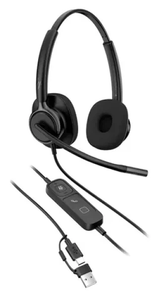 HP Poly Mission 425 Classic čierna / Slúchadlá s mikrofónom / USB / Cez hlavu (C01B3AA)