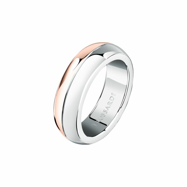 Trussardi Slušivý bicolor prsteň pre mužov T-Steel TJAXV410 59 mm