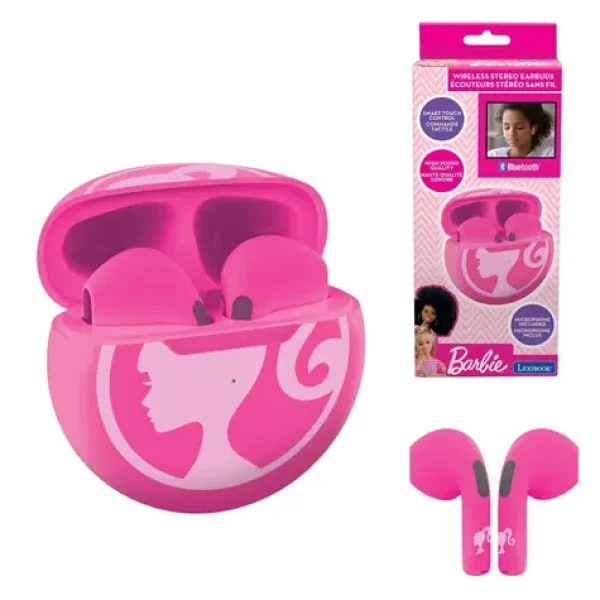 Lexibook Barbie slúchadlá do uší ružová / Slúchadlá / Bluetooth / s mikrofónom / nabíjacie puzdro / dotykové ovládanie (HPBT05BB)