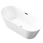INVENA - Voľne stojaca vaňa 170 cm Limnos so sifónom čierny AN-00-140-KPL