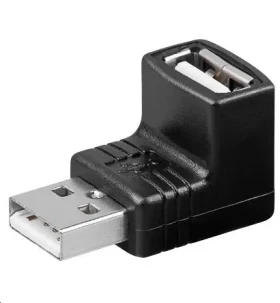 MicroConnect zahnutý adaptér do pravého uhla USB2.0 A (M) - USB2.0 A (F) čierna (USBAMAFA)