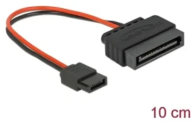 DeLock SATA Slim 6pin - SATA 15pin kábel čierna, červená / Napájací kábel / 0,1m (84873)