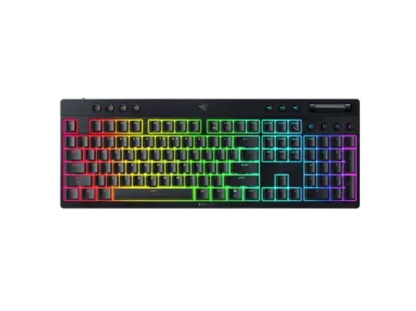 Razer BlackWidow V4 Low-profile HyperSpeed Green Switch čierna / bezdrôtová herná hlávesnica / mech. / 2.4GHz / US (RZ03-05270100-R3M1)