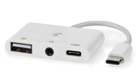 Nedis USB-C multiport adaptér / Redukcia / USB-A + USB-C + 3,5 mm jack / USB 2.0 / 480 Mbps (CCGB64790WT01)