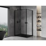MEXEN/S - Mist-B Duo sprchovací kút dvere krídlové 70 x 90, čierna okraj, čierna 8A2-070L-090P-70-70