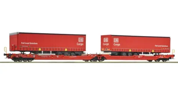 Roco Dvojitý kĺbový vagón T3000e 6600168 s dvoma návesmi DB Cargo