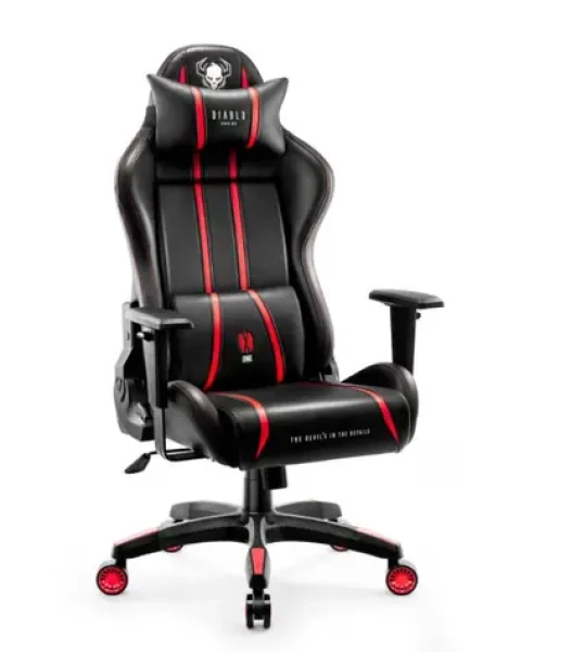 Diablo X-One 2.0 King čierno-červená / herná stolička / nastaviteľná / syntetická koža / pojazdové kolieska / nosnosť 180 kg (X-ONECZCZER20)