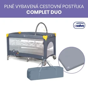 Asalvo COMPLET DUO cestovná postieľka s druhým dňom a hrazdičkou, puppy (AS22264)