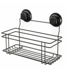 Compactor Bestlock Polička do kúpeľne s prísavkami čierna / bez vŕtania / až 12kg (RAN9788)