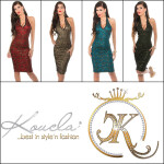 Sexy KouCla Neckholderdress withl lace and gold SAFIR S