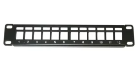 Xtendlan 10" čierna / Patch panel / 12 portov / 1U / neosadený (PP0-12-0)