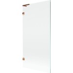 MEXEN/S - Lunar L vaňová zástena FIX 90 x 150, transparent, ružové zlato 897L-090-000-60-00