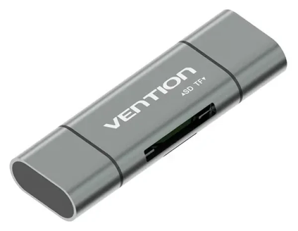 Vention Čítačka pamäťových kariet USB 3.0/USB-C sivá / Čítačka pamäťových kariet / SD / microSD / 5000 Mbit/s (CCHH0)