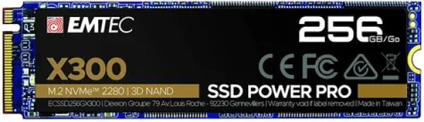 EMTEC Power Pro X300 256GB / M.2 / NVMe / 3D TLC / R: 1700MBps / W: 1000MBps / MTBF 2mh / 5y (ECSSD256GX300)