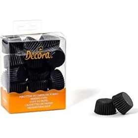 Korečky na pralinky čierne 200 ks 2,7×1,7 cm - Decora - Decora