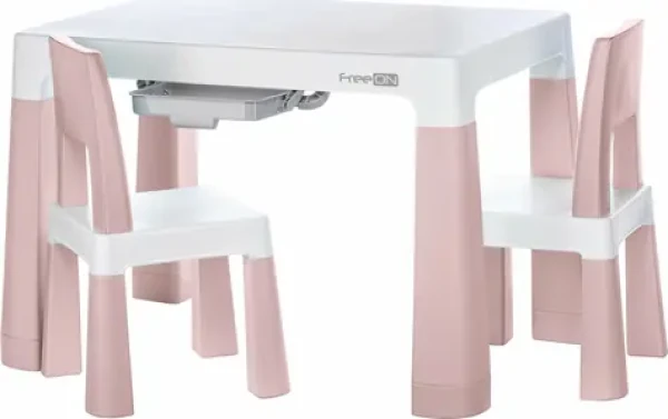 FreeON Plastový stolík so stoličkami Neo biela/ružová / od 3 do 9 rokov (149507)