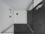 MEXEN/S - PRETORIA duo sprchovací kút 90 x 90, transparent, zlatá + vanička vrátane sifónu 852-090-090-50-02-4010G
